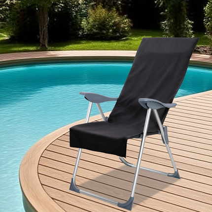 Utomhus Stols Handdukar 2 st Svart 130 x 60 cm