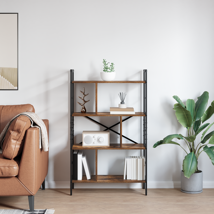 Hyllsystem 7 nivåer 75 x 30 x 123,5 cm Konstruerat trä Rökt ek