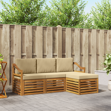 Utomhussoffset 4 st Naturlig och Beige