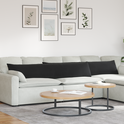 Sofakuddar 2 pcs Svart 200 x 40 cm Kordread tyg