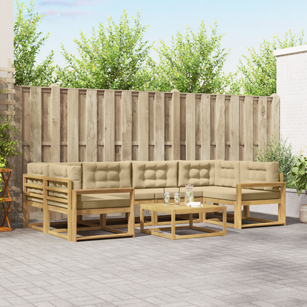 Utomhussoffset 5 st Vit och Beige
