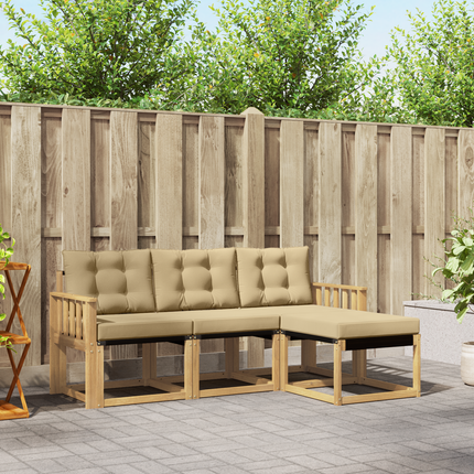 Utomhussoffset 4 st Vit och Beige