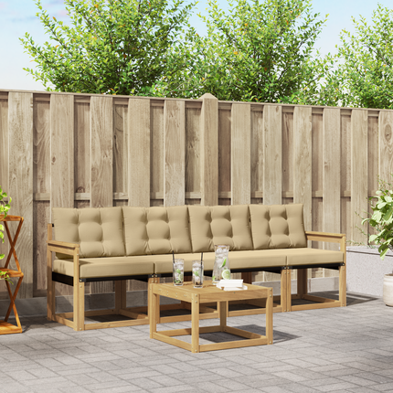 Utomhussoffset 5 st Vit och Beige