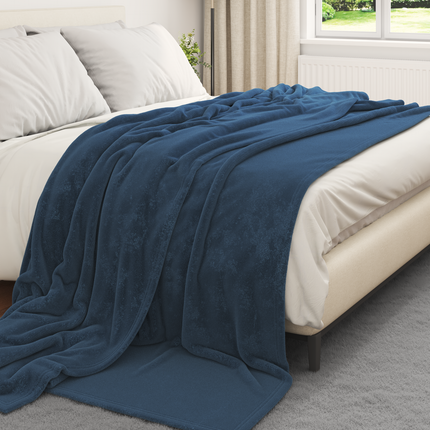 Kastfilt Mörkblå 240 x 270 cm Fleece