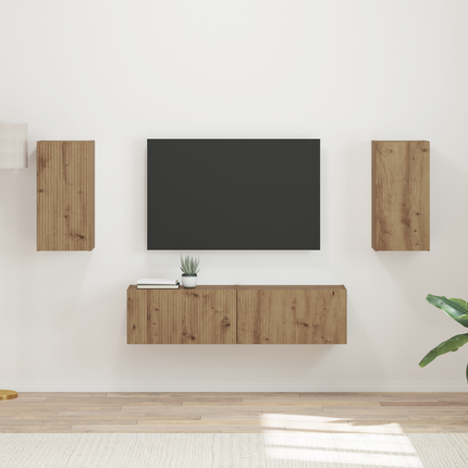 TV-bänkset 4 st Artisan Ek Konstruerat trä