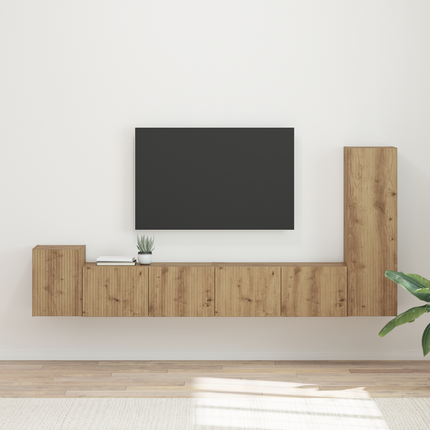 TV-bänkset 3 st Artisan Ek Konstruerat trä