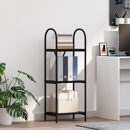 Hyllsystem 3 nivåer 40 x 30 x 109 cm Konstruerat trä Svart Ek