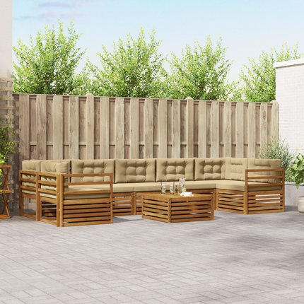 Utomhussoffset 8 st Naturlig och Beige