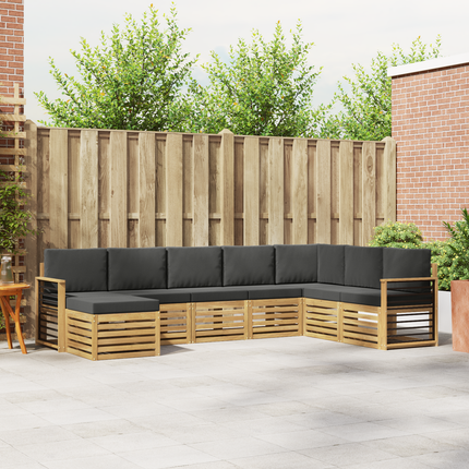 Utomhussoffset 8 st Vit och antracit Polyester