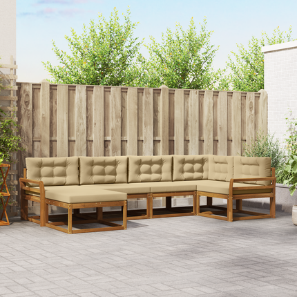 Utomhussoffset 6 st Naturlig och Beige