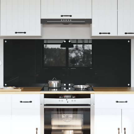 Köksskydd 2 st Svart 80 x 60 cm härdat glas