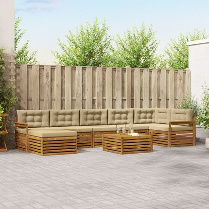 Utomhussoffset 8 st Naturlig och Beige