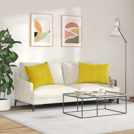 Sofakuddar 2 pcs Gul 70 x 50 cm Kordread tyg