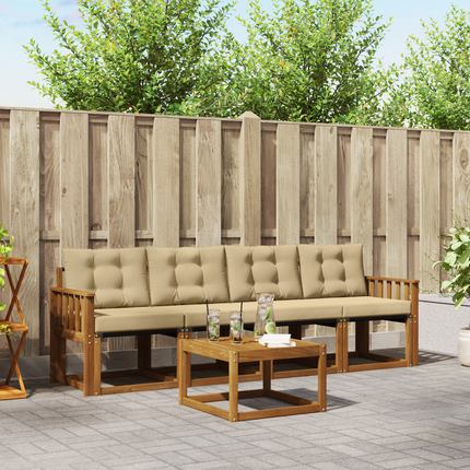Utomhussoffset 5 st Naturlig och Beige