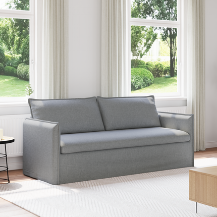 Soffa Ljusgrå 196 x 82 x 85 cm tyg