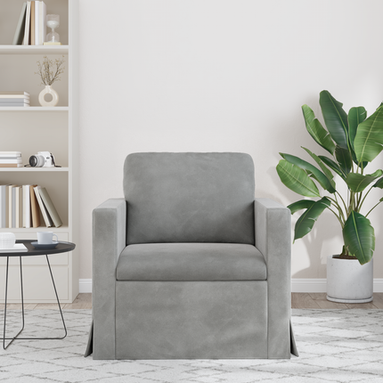 Soffa Ljusgrå 78 x 78 x 80 cm Sammet