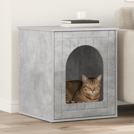 Katt hus Betong 53 x 52 x 62 cm Konstruerat trä