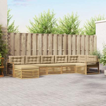 Utomhussoffset 7 st Vit och Beige