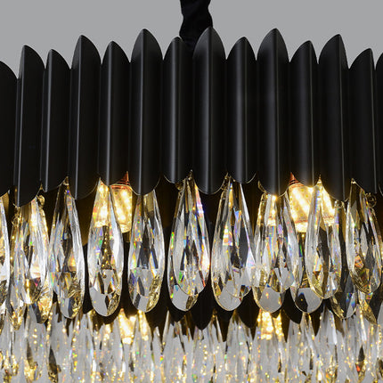 Modern Simple Black Crystal Living Room Lighting