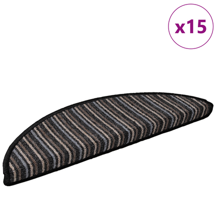 Självhäftande trappmattor 15 st 56 x 17 x 3 cm Non-Slip