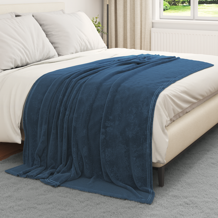Kastfilt Mörkblå 150 x 200 cm Fleece