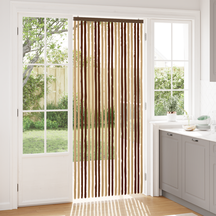 Insektsgardin Chenille Brun och beige 90 x 220 cm 100% PP
