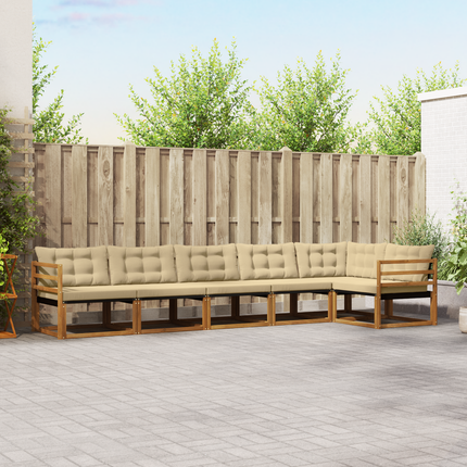 Utomhussoffset 6 st Naturlig och Beige