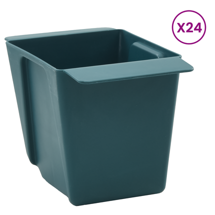 Blomlådor för Euro-pallar 24 st Grön 13,5 x 9 x 9,5 cm