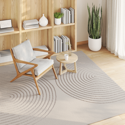 Områdesmattor Fyrkantig GALATI Kräm 200 x 200 cm Polyester