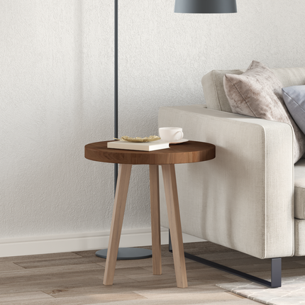 Bordsskiva Mörkbrun Ø 50 x 4 cm Massivt Ekträ