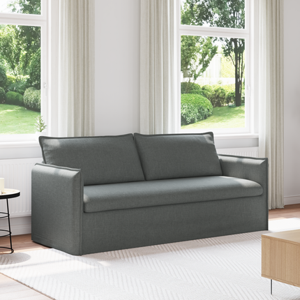 Soffa Mörkgrå 196 x 82 x 85 cm tyg