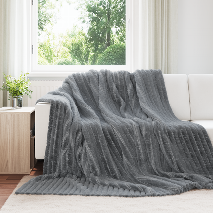 Kastfilt Mörkgrå 240 x 220 cm Fleece