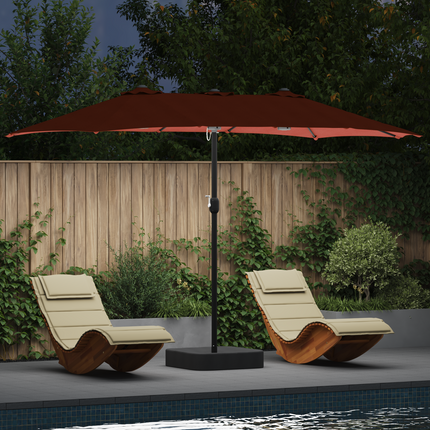 Trädgårdsparasol Terracotta 385 x 209 x 244 cm Polyester