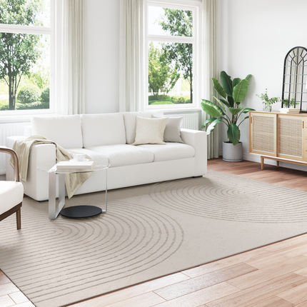 Områdesmattor Rektangulär GALATI Kräm 340 x 240 cm Polyester