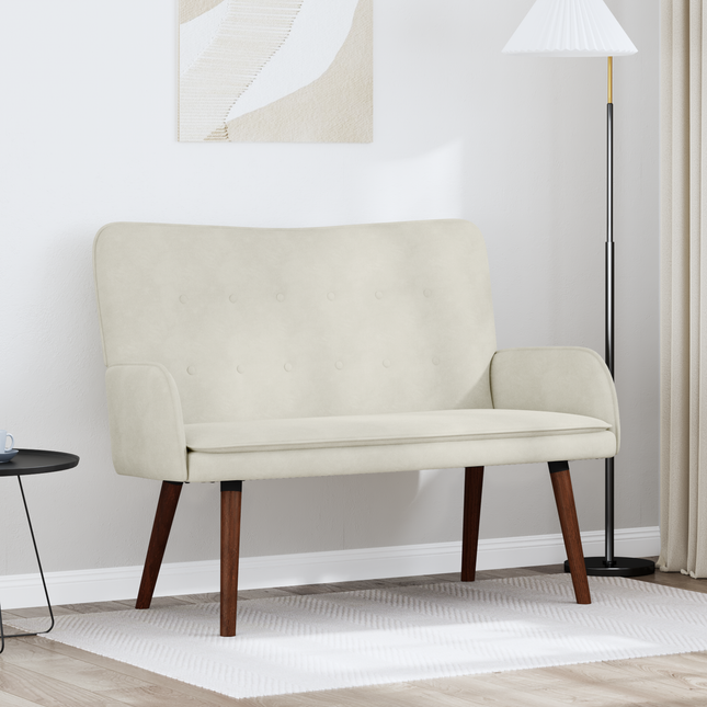 2-sits soffa Gräddvit 115 x 61 x 87 cm Sammet