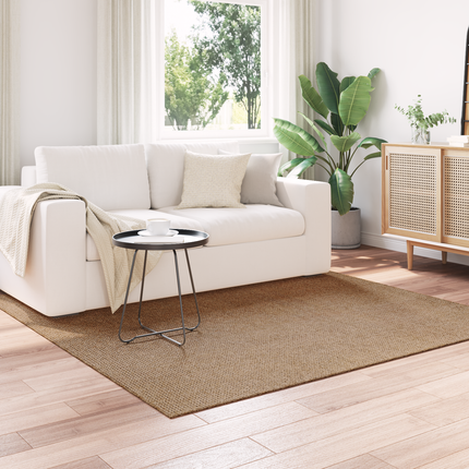 Områdesmattor Fyrkantig AGIRA Naturfärg 200 x 200 cm Polyester