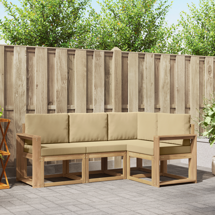Utomhussoffset 4 st Vit och Beige