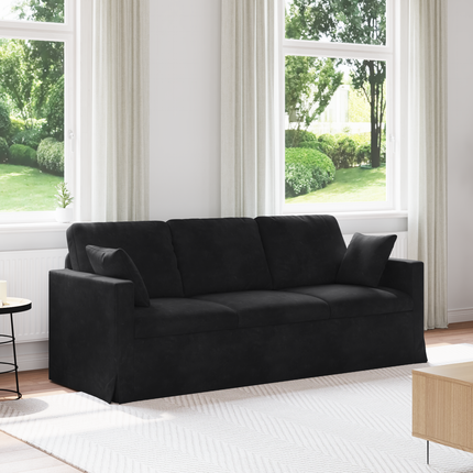 Soffa Svart 198 x 78 x 80 cm Sammet