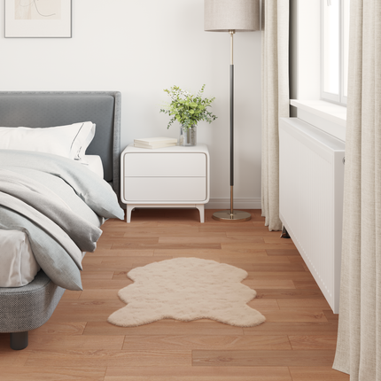 Halkfri matta i konstgjord kaninfäll OLITE Taupe 80 x 120 cm