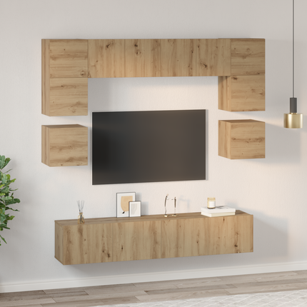 TV-bänkset 8 st Artisan Ek Konstruerat trä