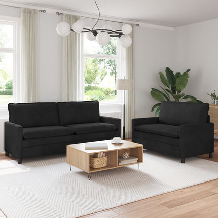 Soffset 2 st Svart Sammet