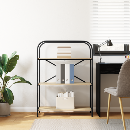Hyllsystem 3 nivåer 80 x 30 x 109 cm Konstruerat trä Sonoma-ek