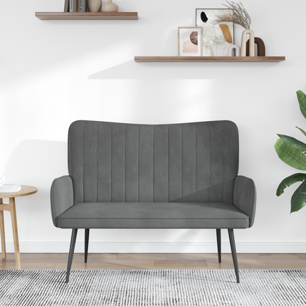 2-sits soffa Mörkgrå 115 x 61 x 87 cm Sammet