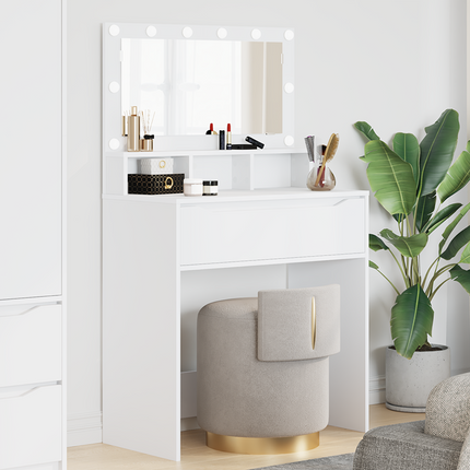 Sängrum Smyckesbord Vit 80 x 39,6 x 135 cm Konstruerat trä