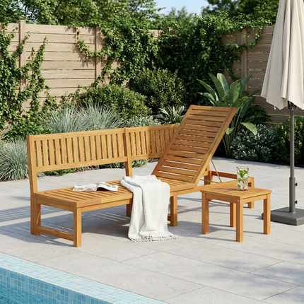 Solstol Reclining Olivenatur 200 x 57 x 75cm Massivt akaciaträ