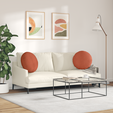 Sittkuddar 2 st Kordread tyg Röd orange Ø50 x 19 cm