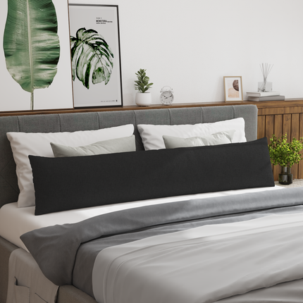 Sofakuddar 2 st tyg Svart 200 x 40 cm