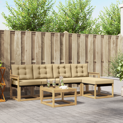 Utomhussoffset 6 st Vit och Beige