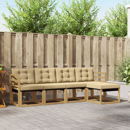 Utomhussoffset 5 st Vit och Beige