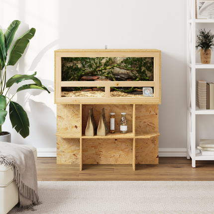 Terrariebas med hylla Brun 80 x 40 x 50 cm OSB